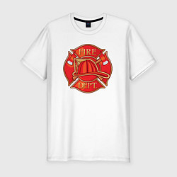 Мужская slim-футболка Пожарная станция