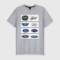 Футболка slim-fit Ford логотип, цвет: меланж