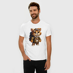 Футболка slim-fit Тигрёнок-турист, цвет: белый — фото 2