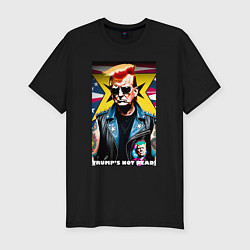 Футболка slim-fit Trumps not dead - ai punk art, цвет: черный