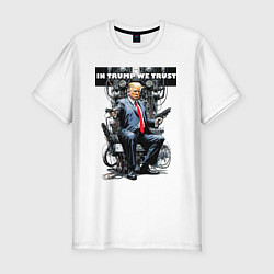 Футболка slim-fit Trump with two pistols - cyberpunk, цвет: белый