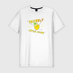 Футболка slim-fit Friendly little lemon, цвет: белый