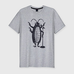 Футболка slim-fit Тараканчик певец, цвет: меланж