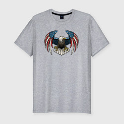Футболка slim-fit Америка орёл, цвет: меланж