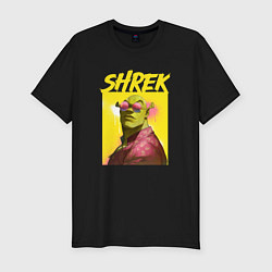 Футболка slim-fit Shrek гигачад, цвет: черный