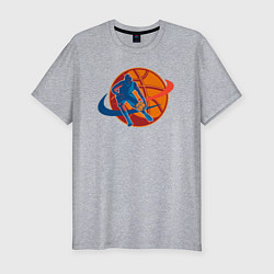 Футболка slim-fit Basket mood, цвет: меланж