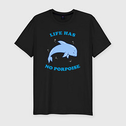 Футболка slim-fit Life has no porpoise, цвет: черный