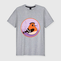 Футболка slim-fit Птица Удод с ирокезом, цвет: меланж