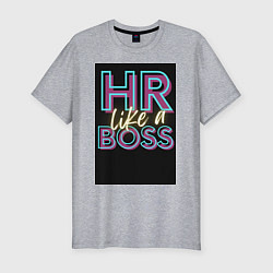 Футболка slim-fit HR отдел кадров, цвет: меланж