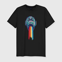 Футболка slim-fit Горилла и радуга, цвет: черный