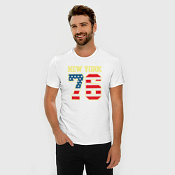 Футболка slim-fit New York 76, цвет: белый — фото 2