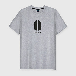 Футболка slim-fit BTS Army black, цвет: меланж