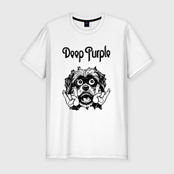 Футболка slim-fit Deep Purple - rock dog, цвет: белый