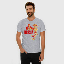 Футболка slim-fit Russia, цвет: меланж — фото 2