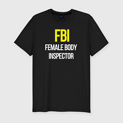 Футболка slim-fit FBI white text, цвет: черный