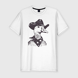 Футболка slim-fit Гусь ковбой, цвет: белый