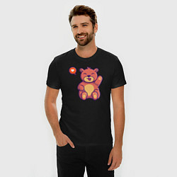 Футболка slim-fit Lovely bear, цвет: черный — фото 2