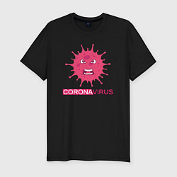 Футболка slim-fit Pink coronavirus, цвет: черный