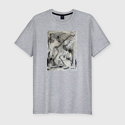 Футболка slim-fit Abstract painting, цвет: меланж