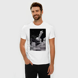 Футболка slim-fit Шахматы эстетика, цвет: белый — фото 2