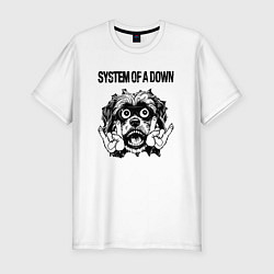 Футболка slim-fit System of a Down - rock dog, цвет: белый