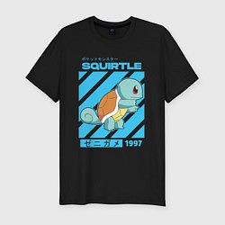 Футболка slim-fit Покемоны Сквиртл Squirtle, цвет: черный