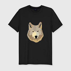 Футболка slim-fit Белый волк, цвет: черный