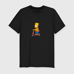 Футболка slim-fit Барт Симпсон на самокате, цвет: черный