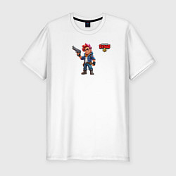 Футболка slim-fit Brawl stars style boys, цвет: белый