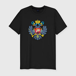 Футболка slim-fit Герб России орёл, цвет: черный