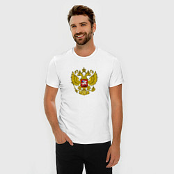 Футболка slim-fit Герб РФ главный, цвет: белый — фото 2