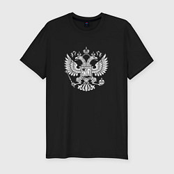 Футболка slim-fit Россия герб символика, цвет: черный