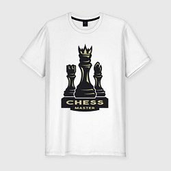 Футболка slim-fit Chess master, цвет: белый