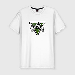 Футболка slim-fit Grand Theft Auto V logo, цвет: белый