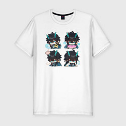 Футболка slim-fit Дань Хэн стикеры, цвет: белый