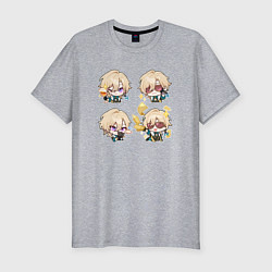 Футболка slim-fit Авантюрин стикеры, цвет: меланж