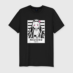 Футболка slim-fit Nezuko girl hunter one, цвет: черный