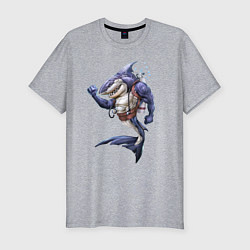 Футболка slim-fit Акула - крутой ныряльщик, цвет: меланж
