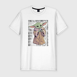 Футболка slim-fit Мандалорец - Беби Йода, цвет: белый