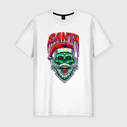 Футболка slim-fit Dead zombie Santa, цвет: белый