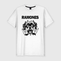 Мужская slim-футболка Ramones - rock dog