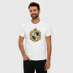 Футболка slim-fit Hufflepuff факультет университета Хогвартс с барсу, цвет: белый — фото 2