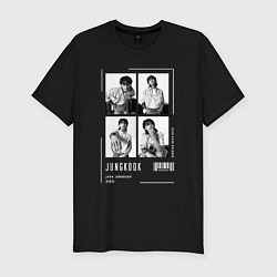 Футболка slim-fit Jungkook bts selfie, цвет: черный