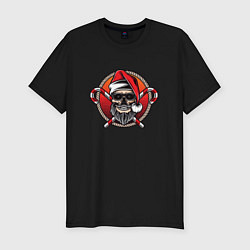 Футболка slim-fit Skull Santa, цвет: черный