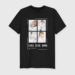 Футболка slim-fit Bang chan stray kids cute, цвет: черный
