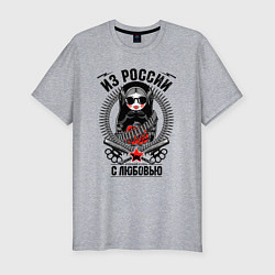 Футболка slim-fit Боевая славянская матрёшка - русский стиль, цвет: меланж