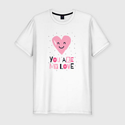Футболка slim-fit Ты моя любовь, цвет: белый