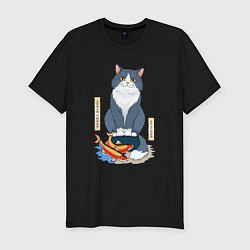 Футболка slim-fit Ловлю рыбов красиво, цвет: черный