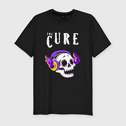 Футболка slim-fit The Cure - неоновый череп, цвет: черный