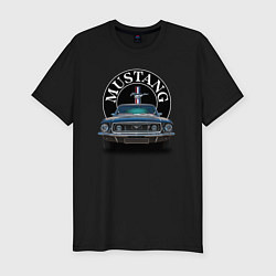 Футболка slim-fit Форд Мустанг 1964-1973 годов, цвет: черный